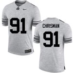 NCAA Ohio State Buckeyes Men's #91 Drue Chrisman Gray Nike Football College Jersey ACI7245CR